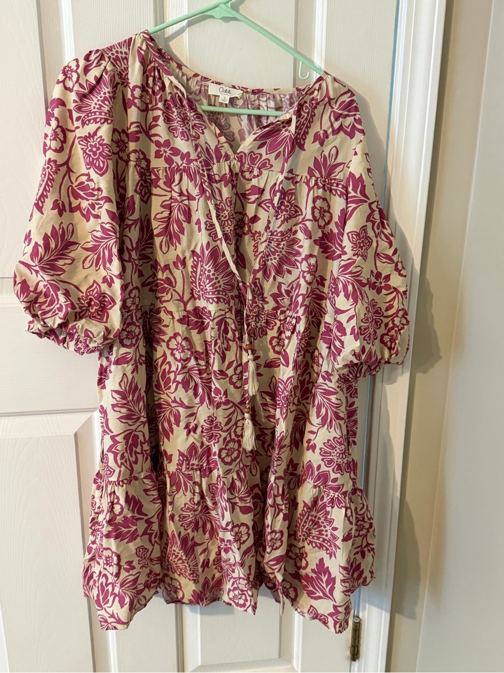 Boutique Cream and Magenta Floral Dress